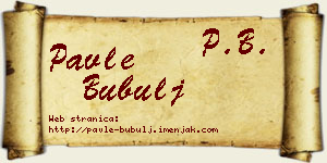 Pavle Bubulj vizit kartica